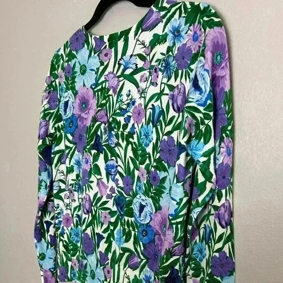 NWT Talbots Petites Floral Cardigan Sweater Medium Button Front Long Sleeves - Picture 3 of 7
